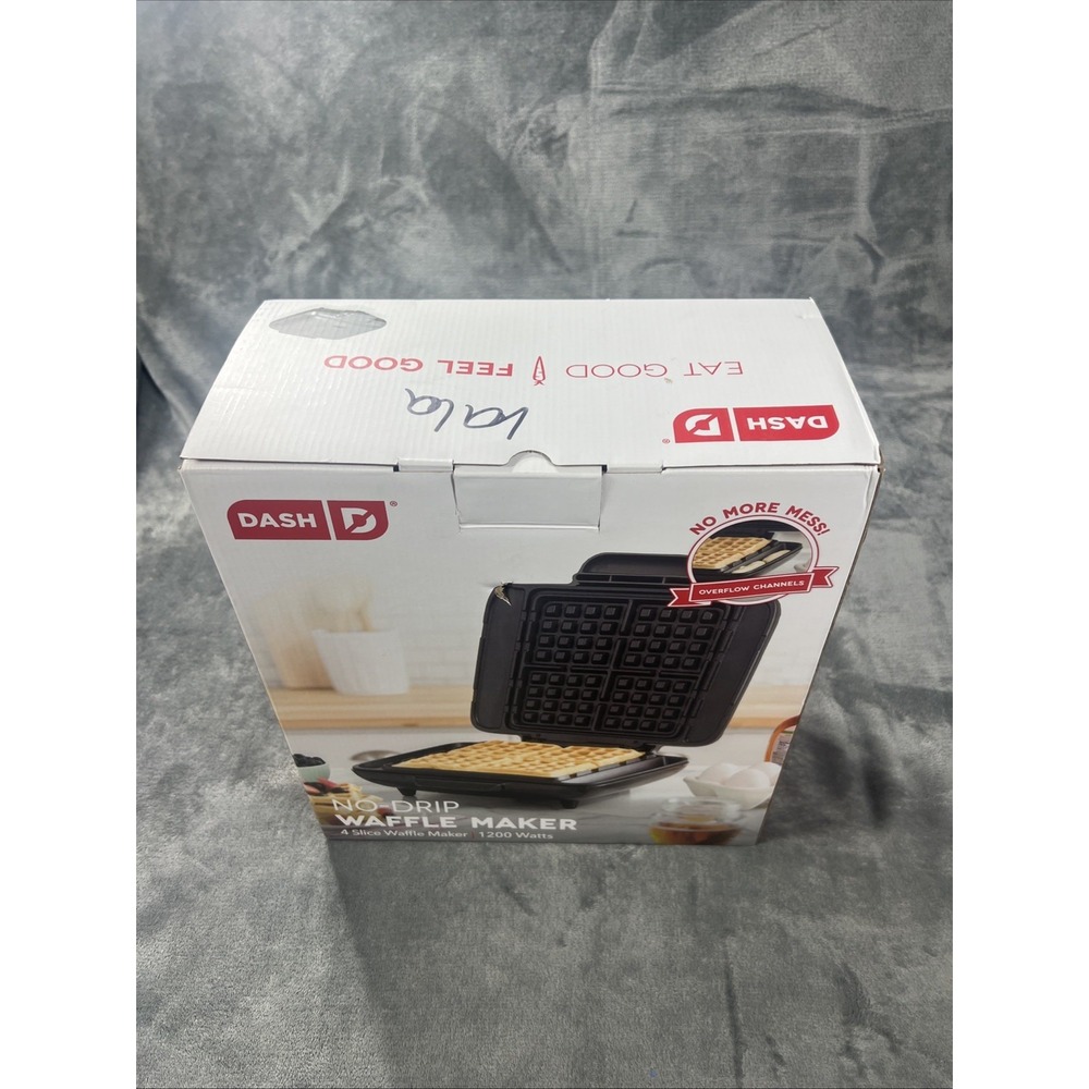 Dash No Drip Waffle Maker Non-Stick Easy Wipe Clean 1200 Watt Black Graphite NEW - Picture 6 of 10